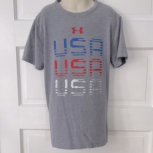 Under Armour USA Youth Boys M (10/12) Gray T-shirt